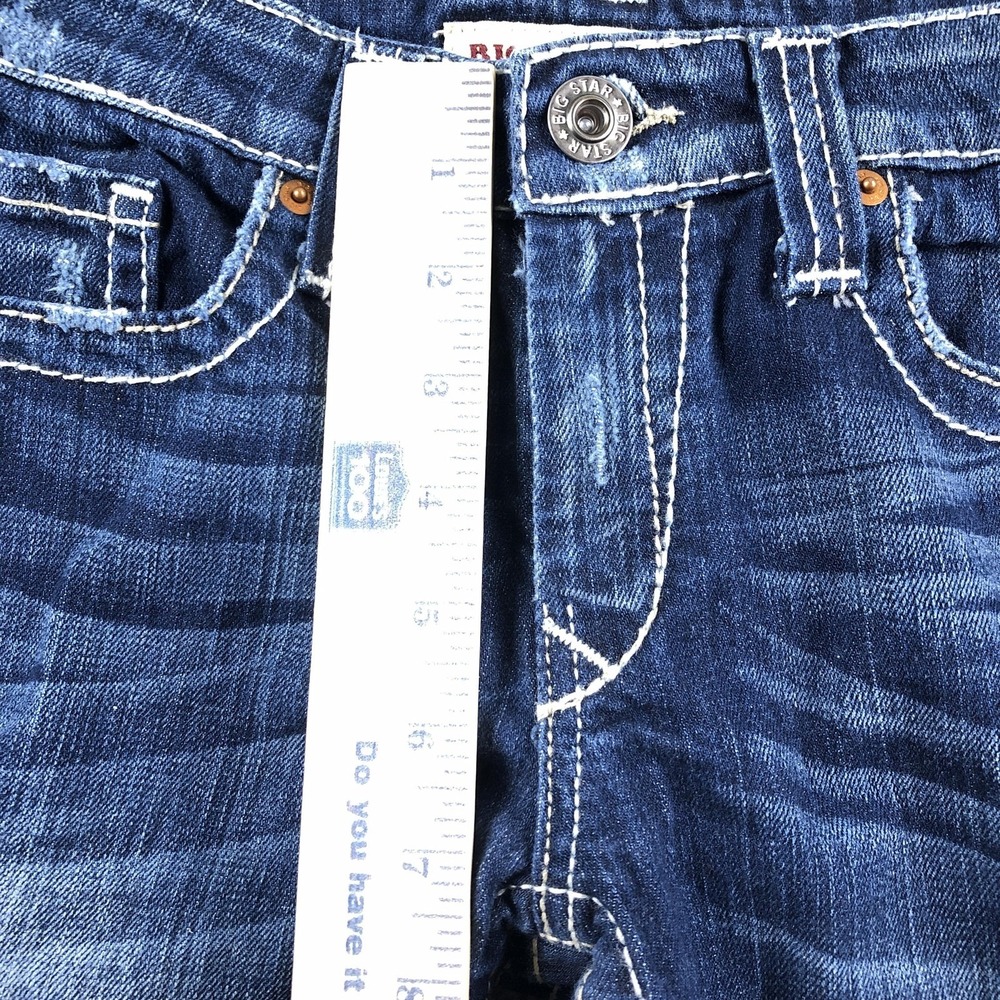 Big Star Remy Jeans Womens 27L Tall Blue Med Wash Low Rise Bootcut Stretch - Picture 7 of 16